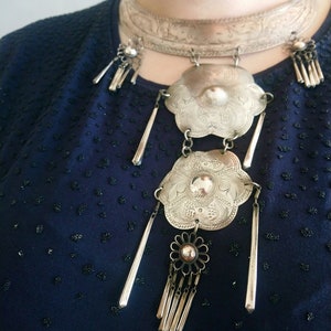 Vintage Miao Hmong Hill Tribe Traditional Jewelry | Vintage Ethnic Collar Necklace | Beautifully Etched Tribal Ceremonial Statement Piece
