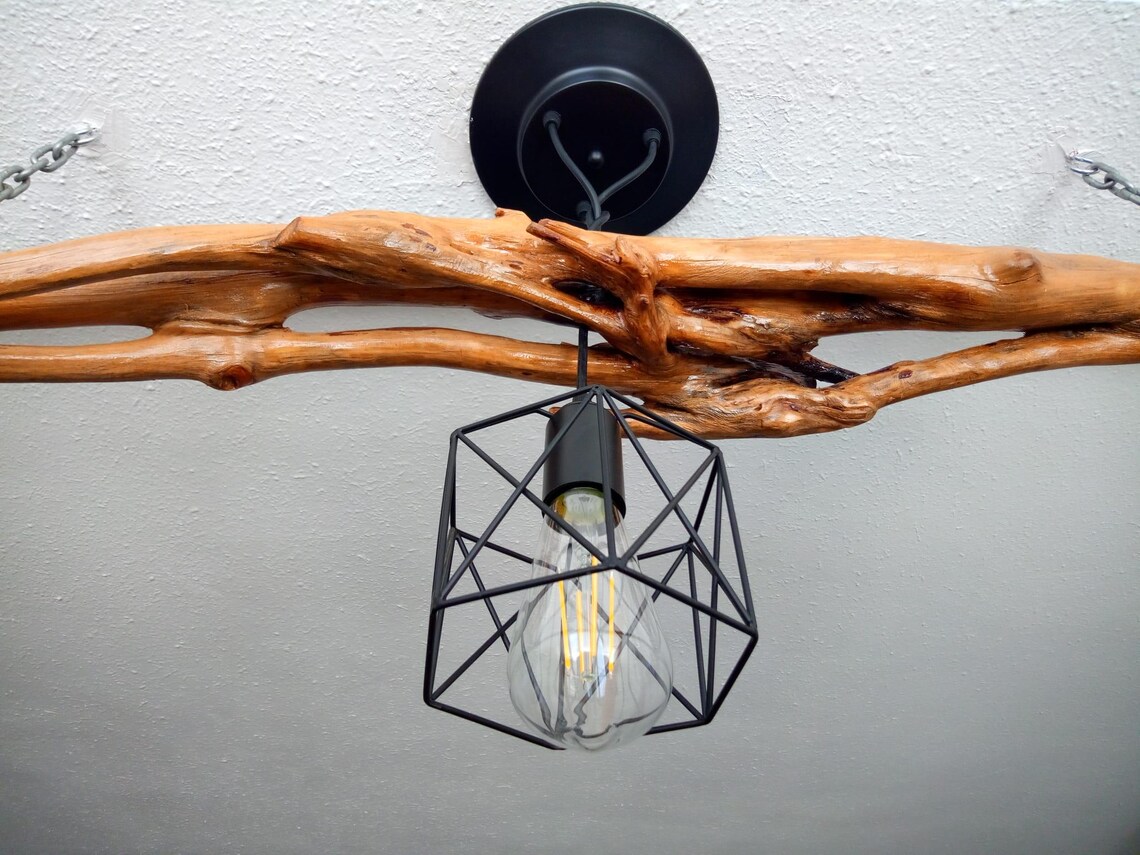 Handmade Root Chandelier: Natural Wood Pendant Light - Etsy