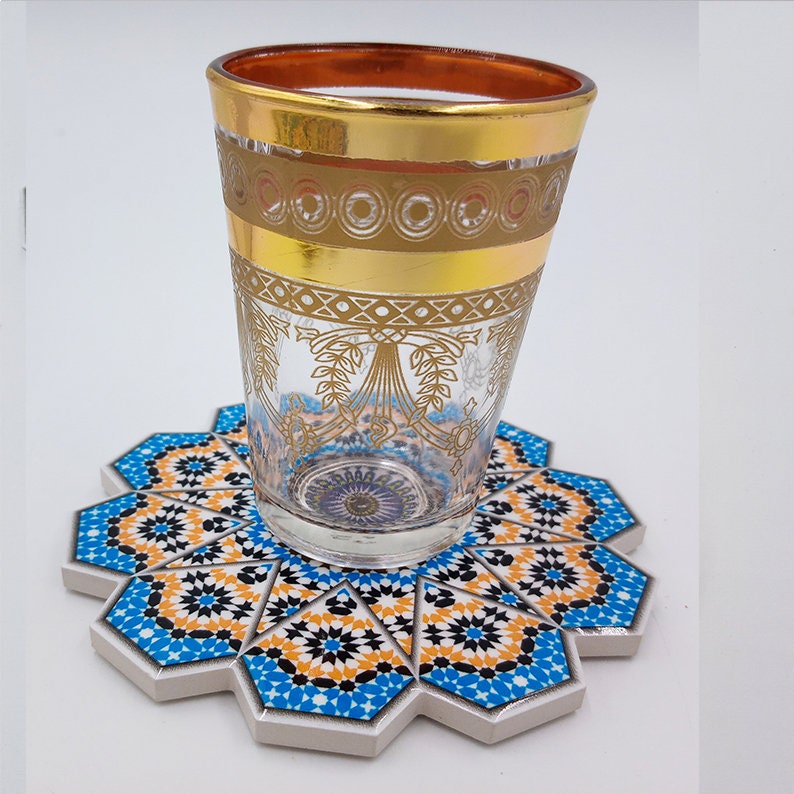 Set of 6 vintage Moroccan tea glasses Multidesign Etsy