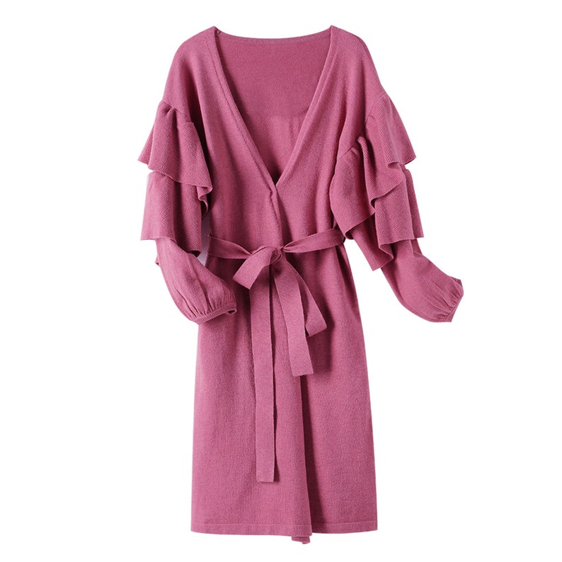 Butterfly Sleeve Asymmetrical Hem Solid Longline Women Kimono Cardigan Autumn Casual Basics Tops Lady Clothes