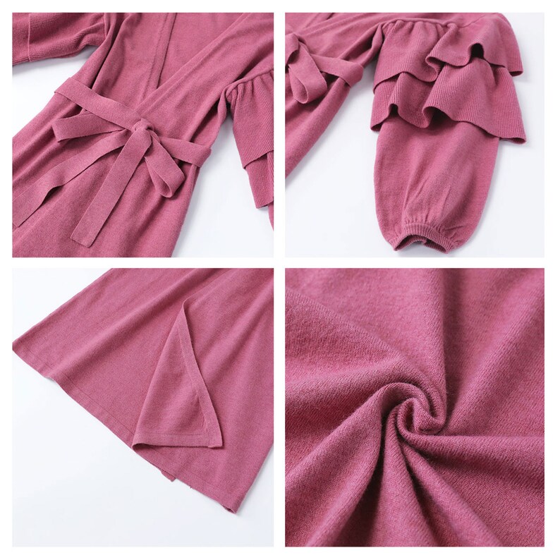 Butterfly Sleeve Asymmetrical Hem Solid Longline Women Kimono Cardigan Autumn Casual Basics Tops Lady Clothes