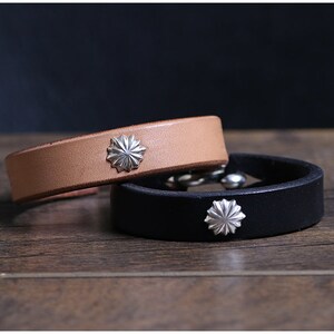 Saddle Leather Bracelet, Mens Leather Bracelet, Sterling Silver Bracelet