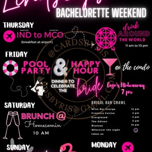 Bachelorette Party Itinerary