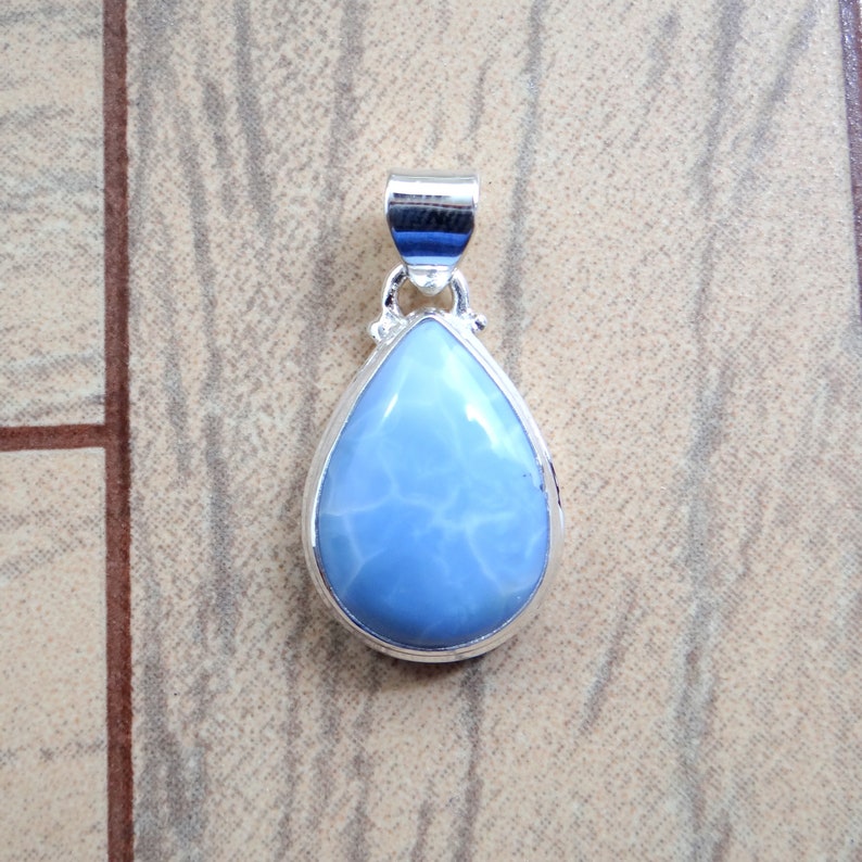 BLUE OPAL Silver Pendant925 Silver PendantHandmade PendantOctober BirthstoneNATURAL Blue Color PendantGift For HerBrithday Gift.