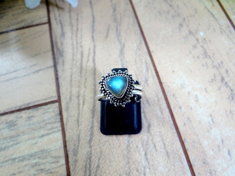 LABRADORITE ring 925 Silver RingBlue color ringHandmade ringGift for hergift for momBirthday GiftDainty RingFebruary Birthstone.