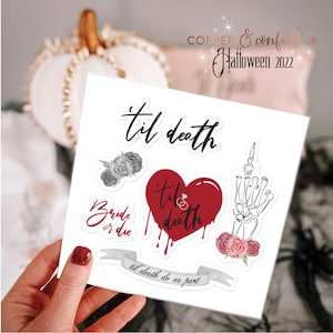 Halloween Braut Aufkleber, Til Death Do Us Part, Sticker Blatt, Sticker Pack, Halloween Hochzeit