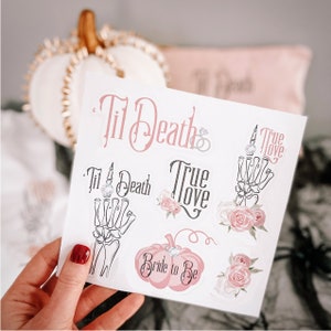 Halloween Braut Aufkleber, Til Death Do Us Part, Aufkleber Blatt, Sticker Pack, Halloween Hochzeit