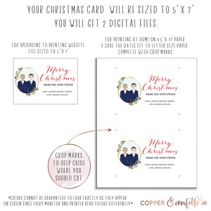 Gay newlywed portrait Christmas card click now to personalize your own holiday card DIGITAL FILE ONLY image 3