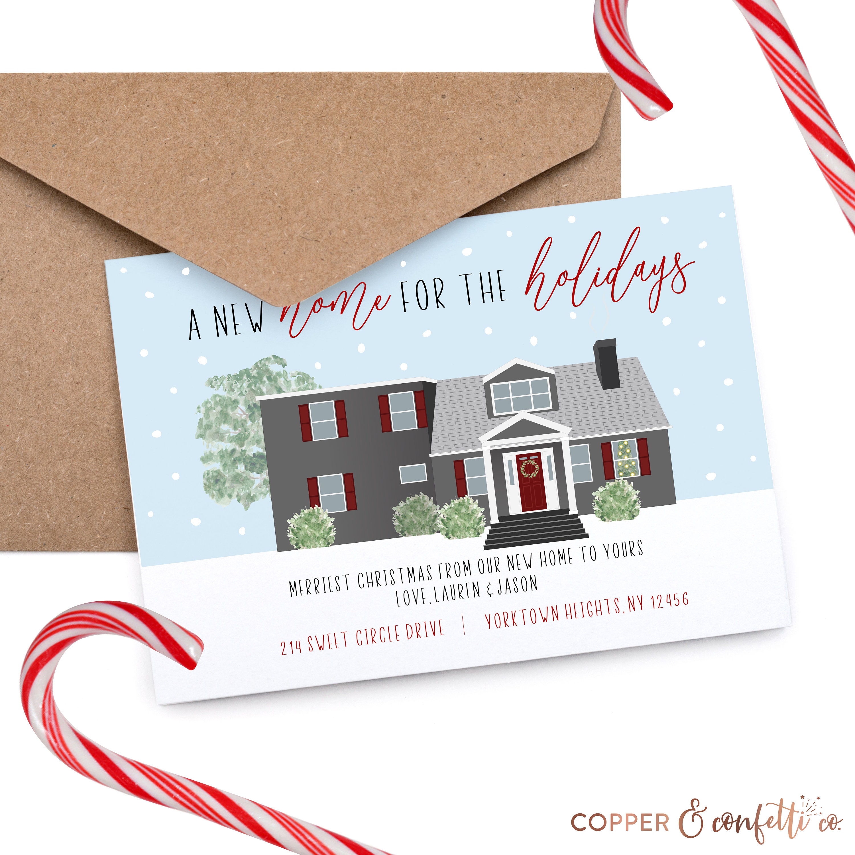 We've Moved Christmas Card New House Custom Illustration Etsy UK