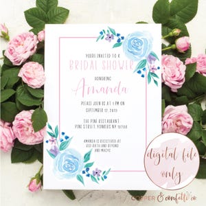 Braut Brunch Einladung, Braut zu sein, Blumen Brautdusche Einladung, Sommer Brautdusche Einladung, NUR DIGITALE DATEI