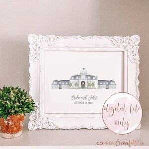 Custom wedding venue portrait, click now to create your own illustration! DIGITAL FILE ONLY