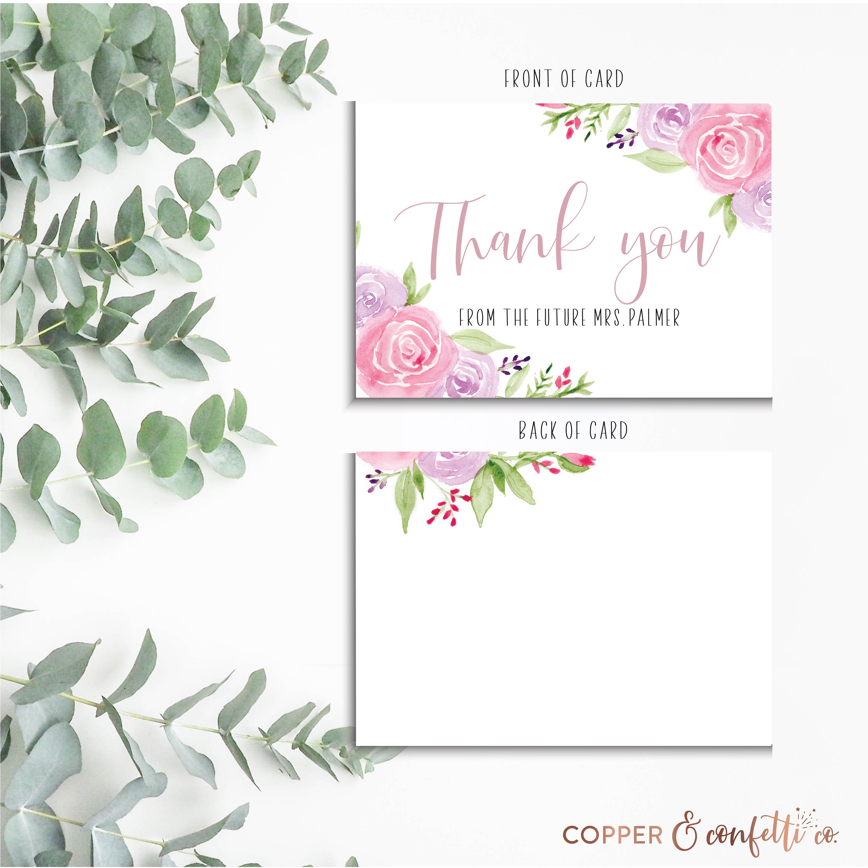 Custom Bridal Shower Thank You Card Printable Card Etsy Custom Bridal Shower Thank You Card Printable Card Etsy