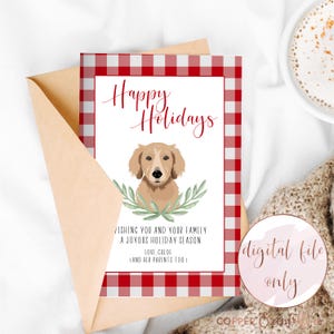 Biglietto di auguri personalizzato con ritratto di animale domestico, biglietto di Natale per cani, biglietto di Natale per gatti, illustrazione di animali domestici, biglietto di Natale personalizzato, SOLO FILE DIGITALE