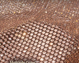 Strass Mesh Stoff Massenware - Stretch Crystal Fishnet Fabric für Kleider, Dancewear, Kostüme, Stage Wear, Sparkle Fabric