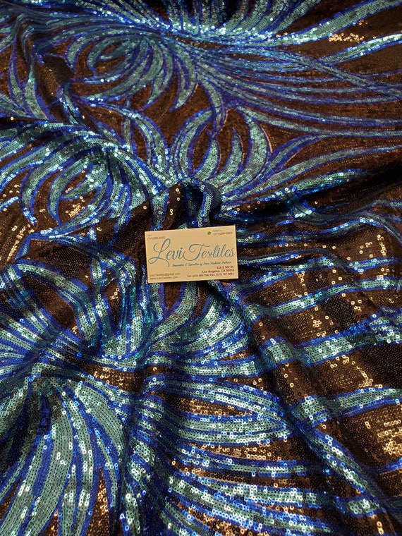 Glossy Ombre Ocean Blue Spandex Dress Fabric - OneYard