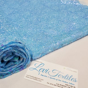 Iridescent Aqua Glitz Sequins Fabric / 3mm Sequin on Poly Mesh BTY - Etsy