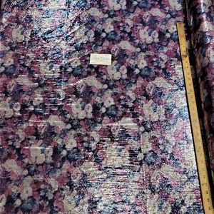 Digital Print Stretch Sequins on Poly Spandex Fabric Sold By The Yard &quot;Purple/Blue Floral&quot;