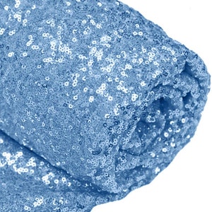 Baby Blue Sequin Fabric, Perfect For Tablecloth, Sequin Tablecloth, Table Runner Glitz Sequin on Poly Mesh 51/52" Wide Sold BTY