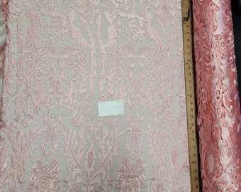 Baby Pink Beautiful Soft Embroidery Lace Fabric on Spider Mesh Sold By The Yard - "The Hollywood Lace" - 51" Wide