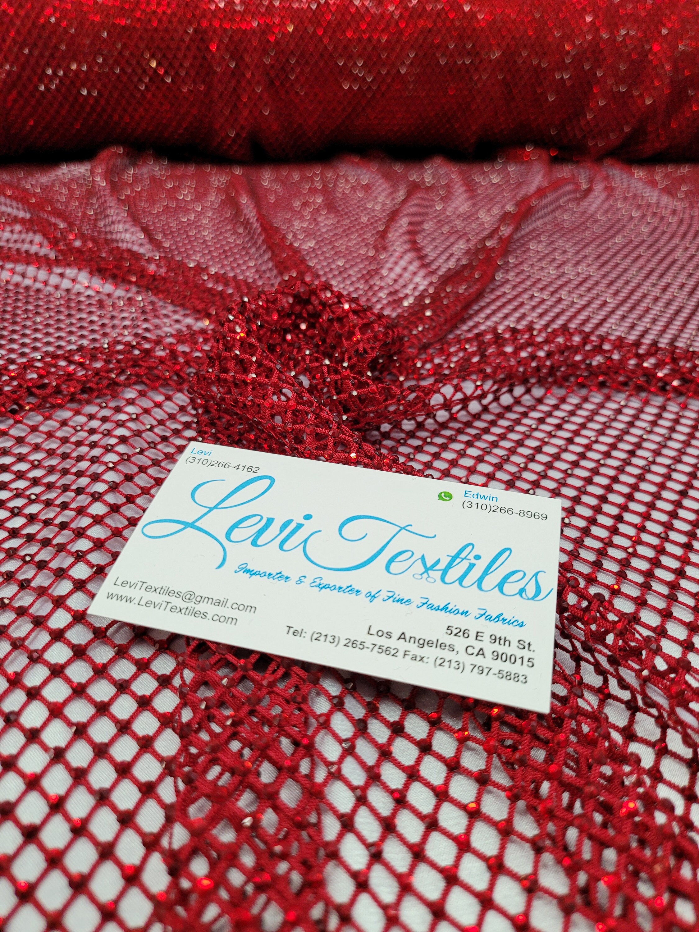 Fishnet Opacity Rhinestone Burgundy Iridescent Rhinestones on Burgundy Soft Stretch Fish Net Mesh ...