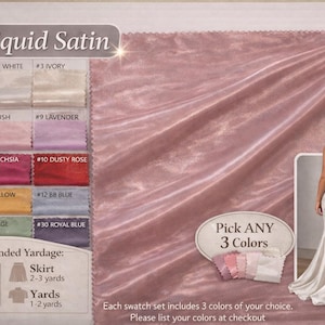 Liquid Bridal Satin Fabric – Ultra Glossy Water Shine Satin by the Yard for Wedding & Evening Dresses