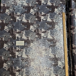 Digital Print Stretch Sequins on Poly Spandex Fabric Sold By The Yard &quot;Charcoal Camouflage&quot;