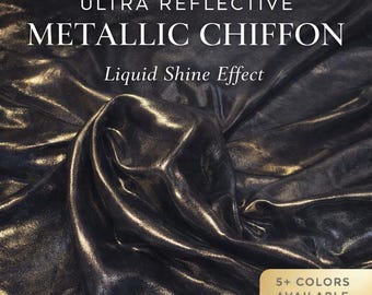 Metallic Chiffon Stoff Massenware - Ultra Shine Sheer Foil Chiffon, Flüssiger Glanz Kleiderstoff, Hochzeits-Overlay, Reflektierender Modestoff