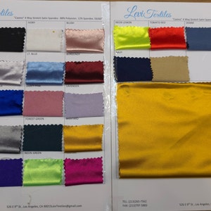 Casino 4 Way Stretch Shiny Satin Spandex Fabric - 58/60&quot; Wide - Sold By The Yard