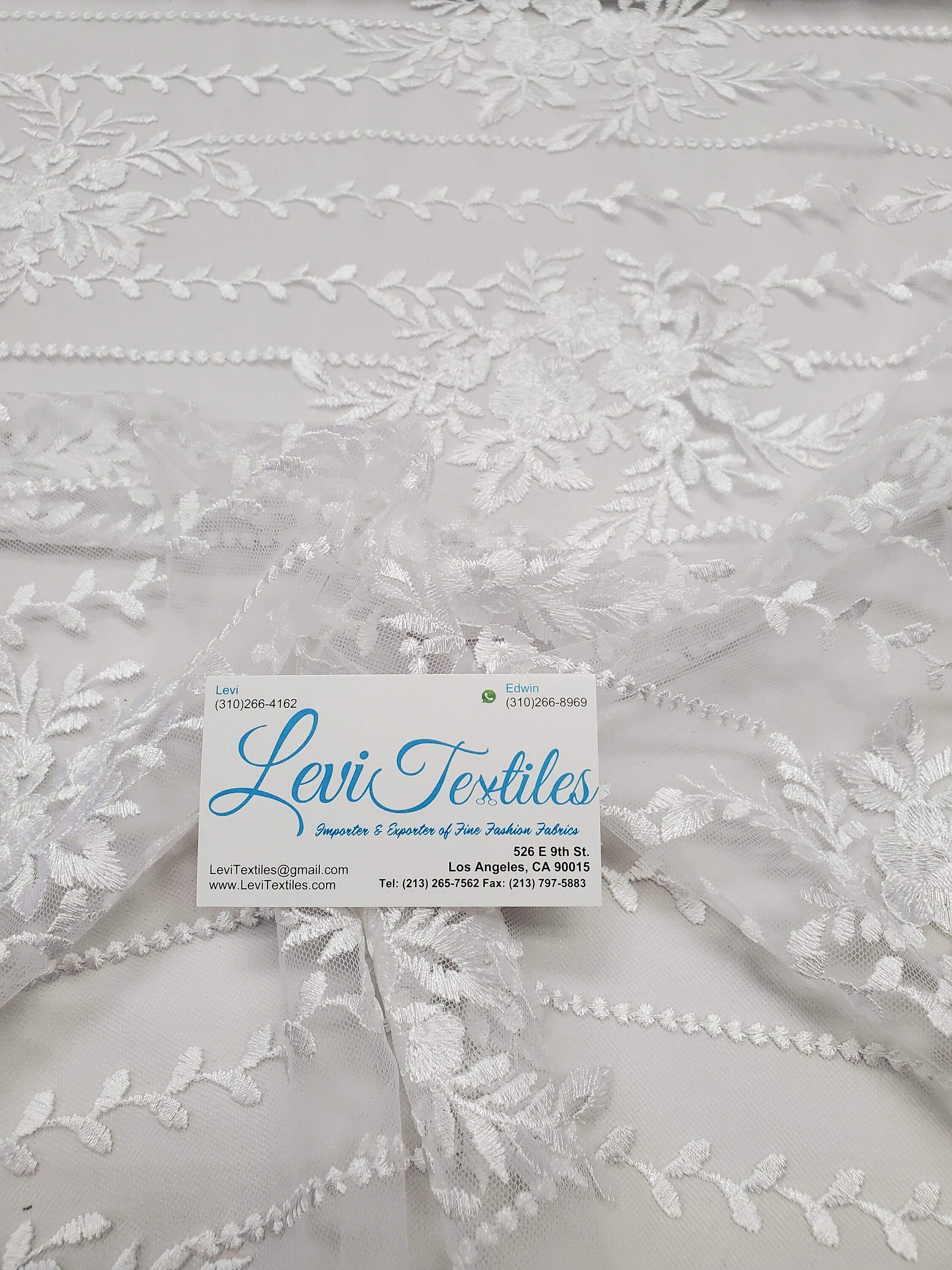 White Bridal Lace Embroidered Flowers on Mesh Fabric Sold by - Etsy
