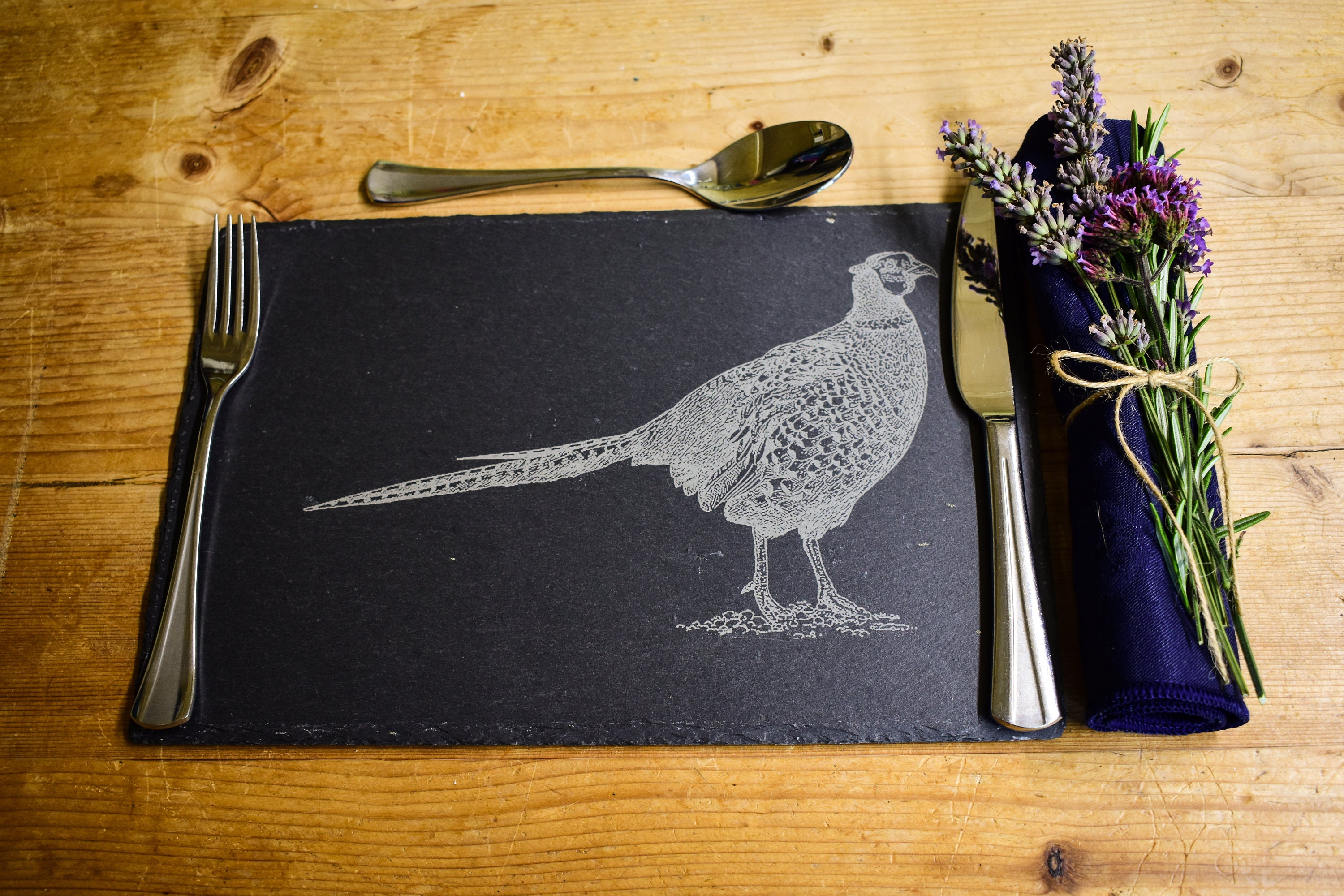 Slate Placemats & Coasters Set Choice of Pheasant Grouse Etsy UK