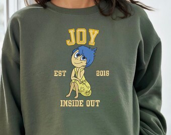 Embroidered Inside Out Joy Character Sweatshirt Inside Out 2 Gift for Best Friend Gift For Her Disney Vacation Matching 2025 Family Matching