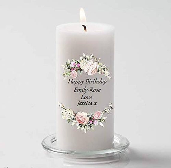 Personalised Happy Birthday Candle Personalised Birthday Gift Etsy