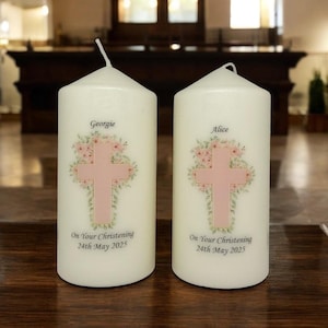 Christening Candle, Baptism Candle, Naming Day Candle, Personalised Christening Gift, For Boy or Girl