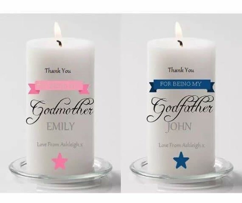 Personalised Christening Candles Baby Boy Bunting Candle Child Keepsake Gift