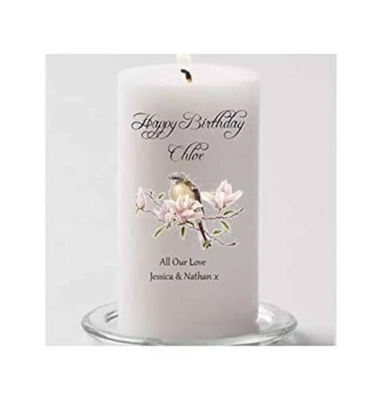 Personalised Happy Birthday Candle Personalised Birthday Gift Etsy