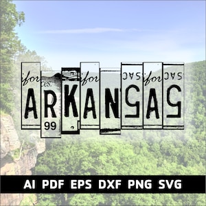 Arkansas License Plate Vector Files - Great for Screen Printing, DTG and Sublimation