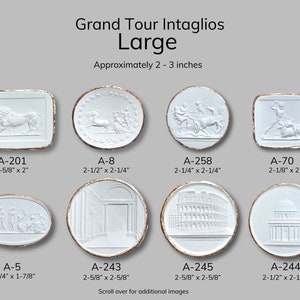 Large Grand Tour Intaglio plaster seals gold leaf medallions unique gift image 1