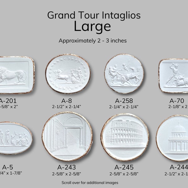 Large Grand Tour Intaglio| plaster seals| gold leaf medallions| unique gift