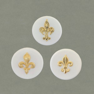 Modern Gold Leafed Fleur De Lis Intaglio, French Décor, Plaster Medallion Wall Art, Sorority Gift, Southern Interior Design