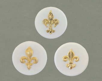 Gold Leafed Fleur De Lis Plaster Intaglio: French Wall Decor