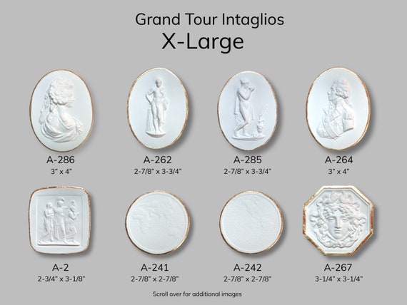 X-Large Grand Tour Plaster Intaglio Medallion: Roman & Egyptian Decor