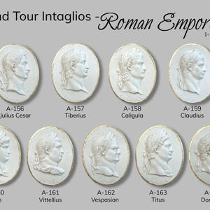 Roman Emporers Intaglios| Seals| medallion wall art| gold leaf intaglio| Unique gift