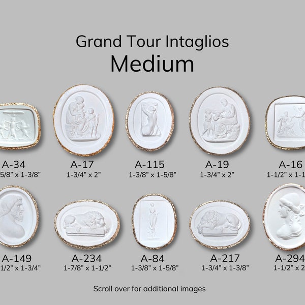 Medium Grand Tour Intaglio| Plaster Seals| medallion wall art| gold leaf intaglio| Unique gift