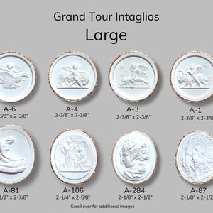 Large Grand Tour Intaglio plaster seals gold leaf medallions unique gift image 3