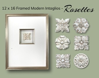 12x16 Framed Rosette Intaglios
