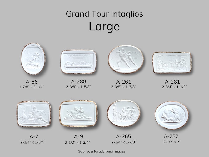 Large Grand Tour Intaglio plaster seals gold leaf medallions unique gift image 4