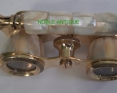 Ship Style Nautical Opera Glasses Theater Vintage Binoculars with Leather Box (solid brass) gifted item confirmation thanksgiving
