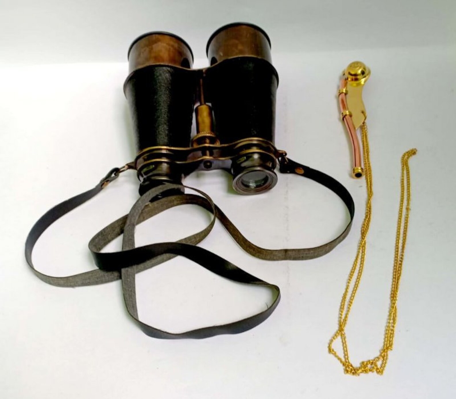 Nautical Brass Binocular with Leather case Pirates Navy | Etsy