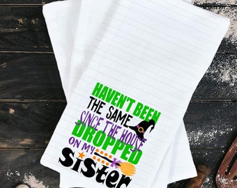 Halloween Flour Sack towels, Halloween Kitchen Towels, Tea Towels, Spooky, Fun towels, Holiday towels, Hocus Pocus, October 31, Witches