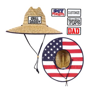 Straw Lifeguard Hats, Cruises, Reunion, Vacation, Customize, Cowboy, Beach, Summer, Gifts, Grill, Mom, Dad, kid, Hiking, Lake Hat, Sun Block